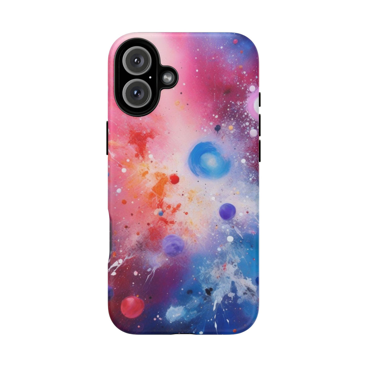 iPhone Tough Case Phone Case for iPhone 14\15\16 – Dual Layer, Matte/Glossy Finish, Wireless Charging Compatible, Galaxy-Themed Tough Phone Case – Vibrant Space Design