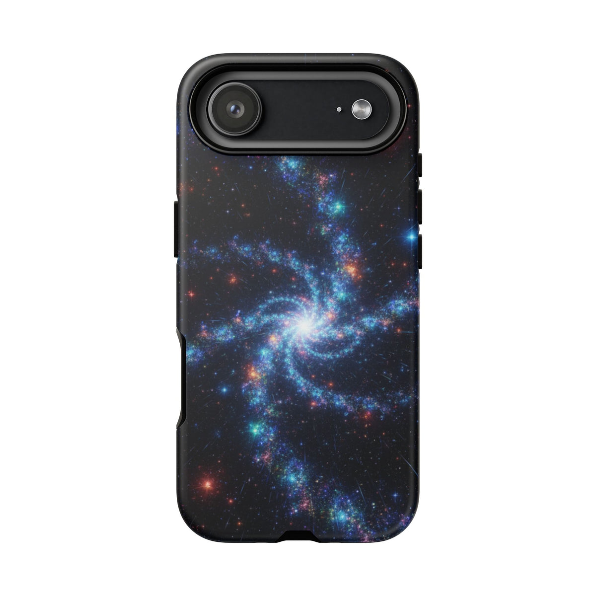 iPhone Tough Cases Phone Cases for iPhone 14\15\16\17\18 – Dual Layer, Matte/Glossy Finish, Wireless Charging Compatible. Galaxy Spiral Tough Phone Case — Cosmic Starfield Protective Cover for iPhone