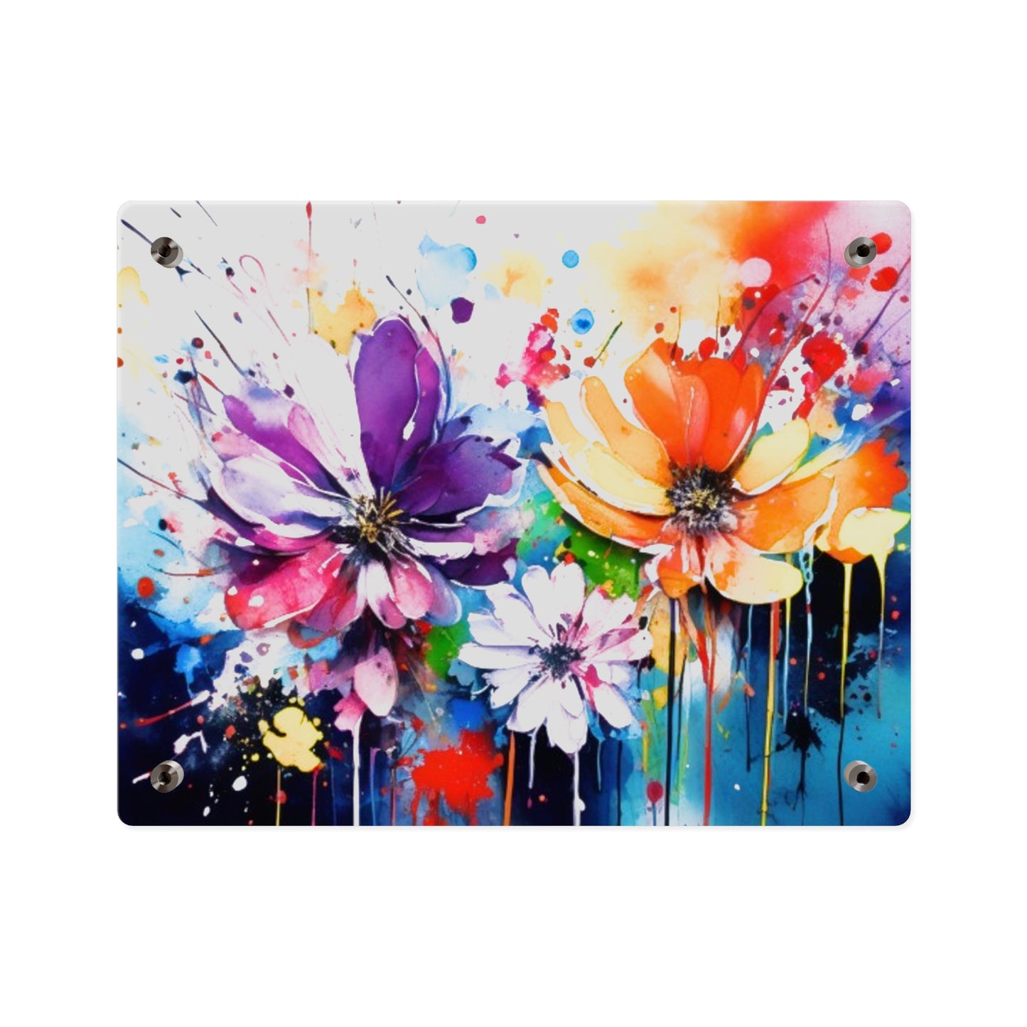 Vibrant Floral Acrylic Wall Art Panels for Home Decor