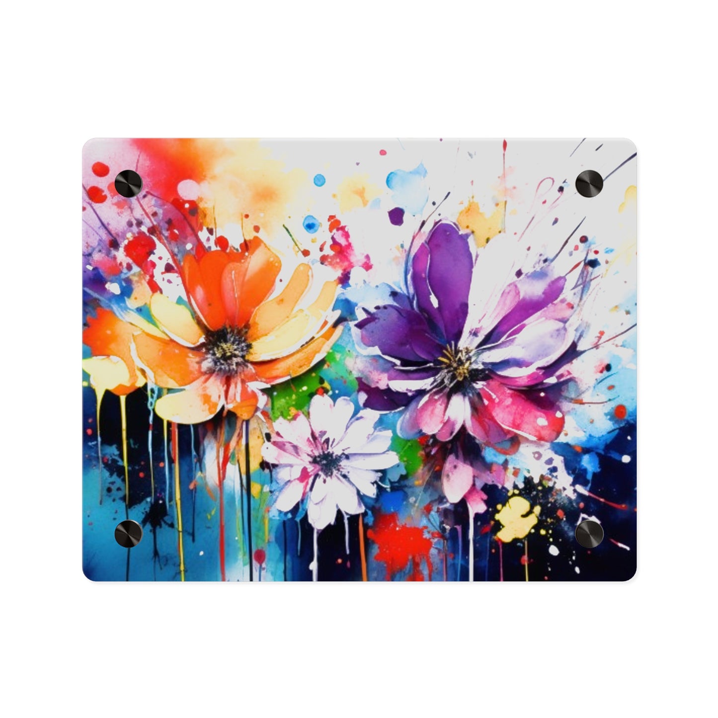 Vibrant Floral Acrylic Wall Art Panels for Home Decor
