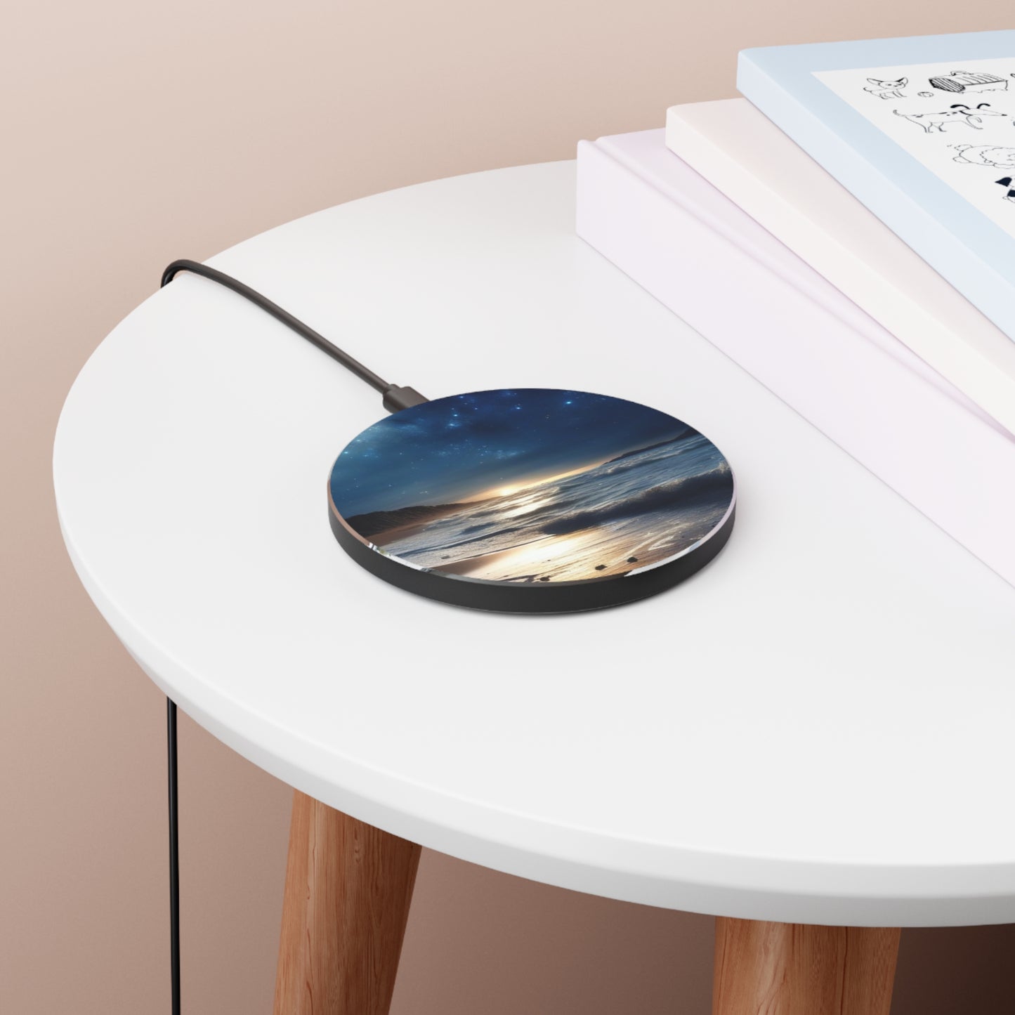 10W Fast Wireless Phone Charger – Qi-Certified for iPhone 16/15/14, Samsung Galaxy S25/S24/S23, Google Pixel 7/8/9 – Sleek, Compact Design with Micro USB Cable.