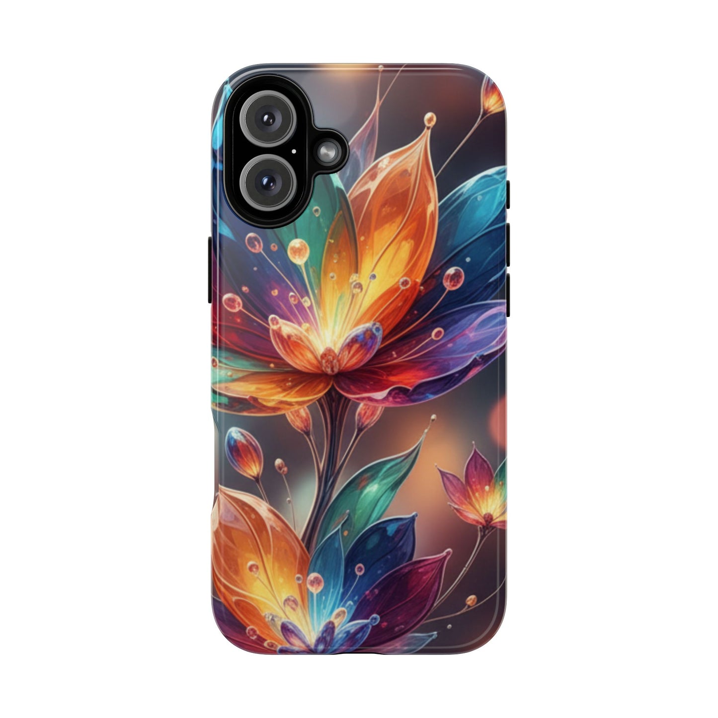 iPhone Tough Cases Phone Cases for iPhone 14\15\16\17 – Dual Layer, Matte/Glossy Finish, Wireless Charging Compatible — Vibrant Floral Lotus Phone Case