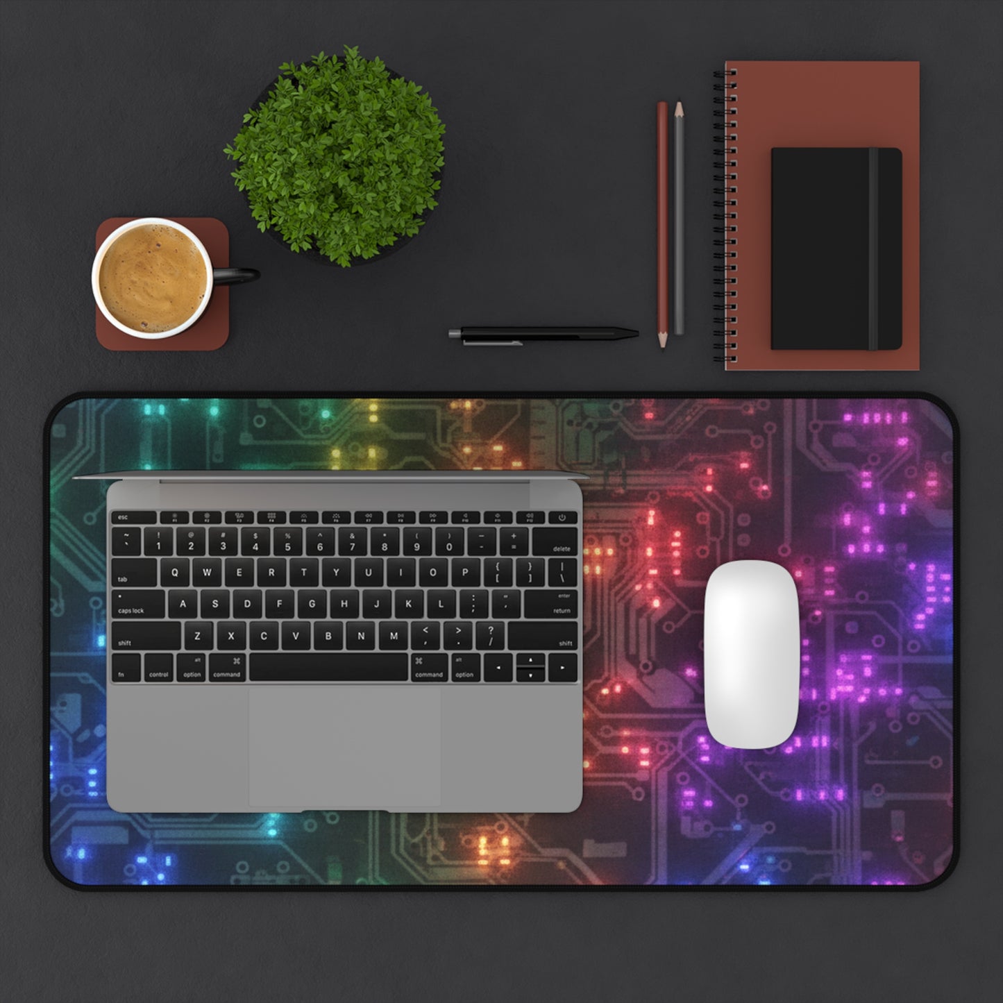 Large Gaming Mouse Pad – Premium Mouse Pad & Tech Accessory for Home & Office, Premium Desk Mat, Gaming Mouse Pad, Non-slip, Rainbow Circuit Desk Mat — RGB Tech Gamer Mouse Pad