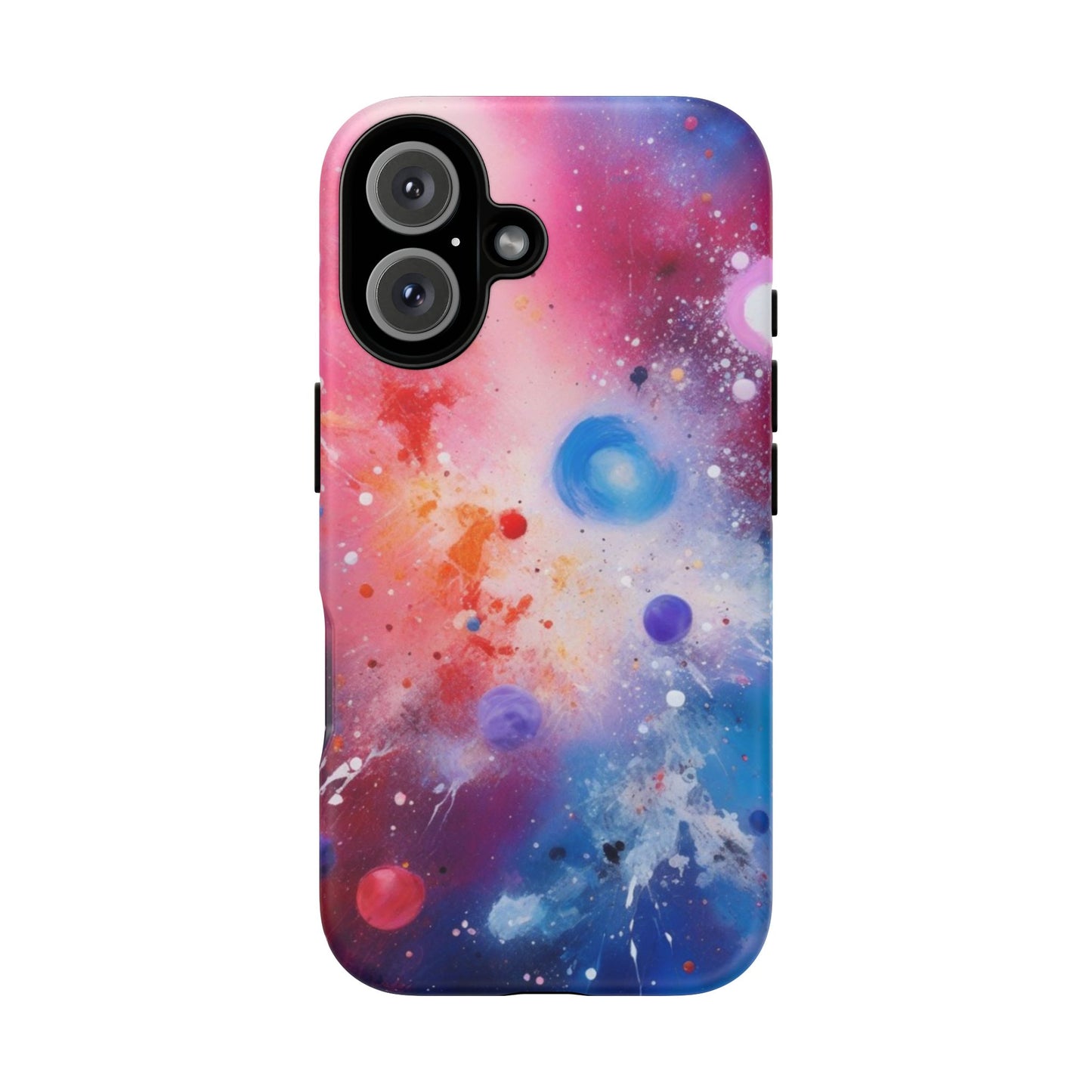 iPhone Tough Case Phone Case for iPhone 14\15\16 – Dual Layer, Matte/Glossy Finish, Wireless Charging Compatible, Galaxy-Themed Tough Phone Case – Vibrant Space Design for Audiophiles and Fashion Lovers