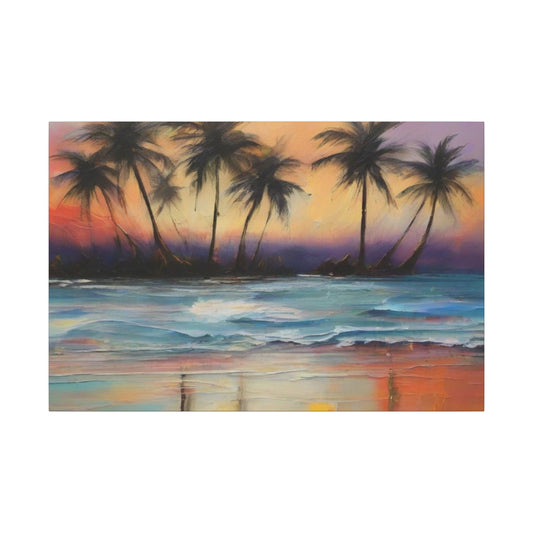 Abstract Art Canvas Print – Beach, Hawaii, Modern Wall Art, Digital Artwork, Matte Canvas, Ready to Hang, Home & Office Décor, Modern Wall Décor, Matte Canvas, Stretched, 0.75"