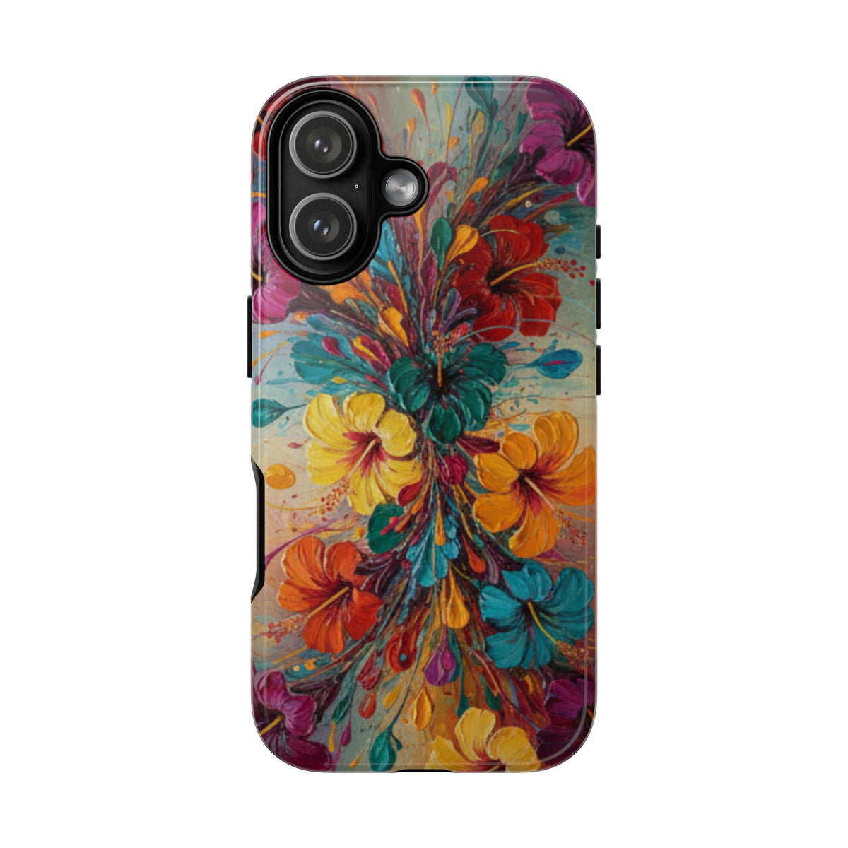 iPhone Tough Cases Phone Cases for iPhone 14\15\16\17\18 – Dual Layer, Matte/Glossy Finish, Wireless Charging Compatible. Floral Burst Tough Phone Case — Vibrant Flower Protective Case