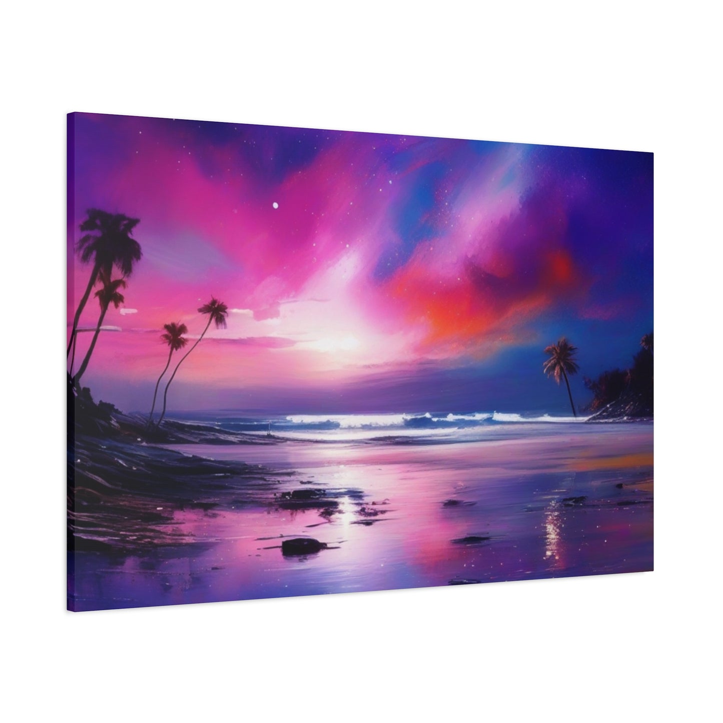 Abstract Art Canvas Print – Modern Wall Art, Matte Canvas, Ready to Hang, Home & Office Décor, Modern Wall Décor, Tropical Sunset Canvas Art - Vibrant Beach Landscape Wall Decor
