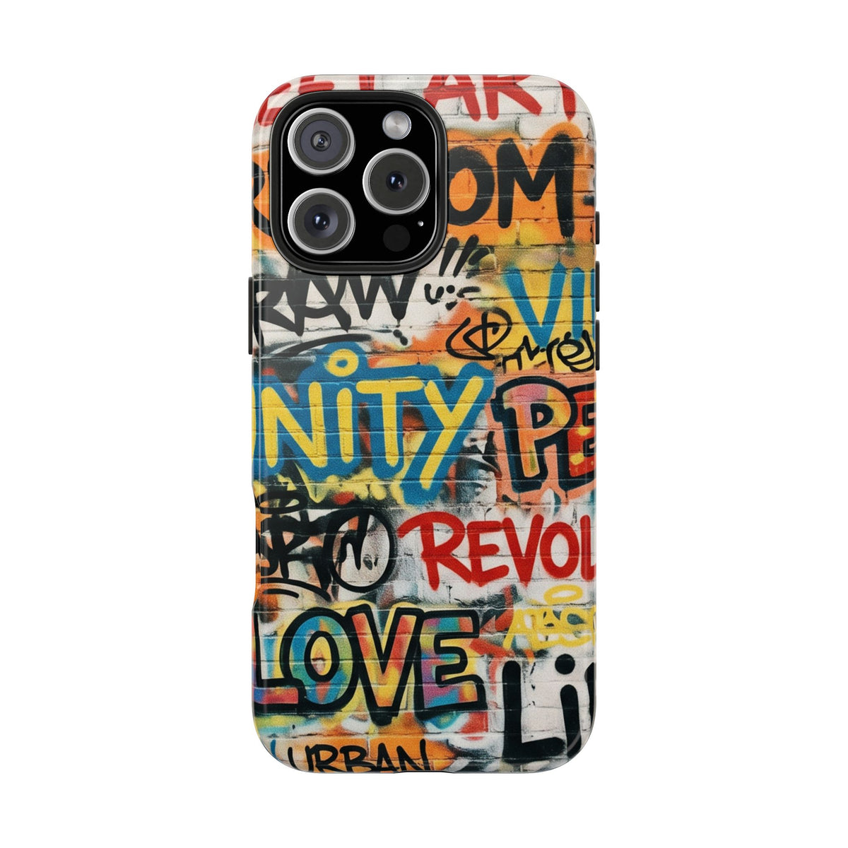 iPhone Tough Cases Phone Cases for iPhone 15\16\17\18 – Dual Layer, Matte/Glossy Finish, Wireless Charging Compatible. Urban Graffiti Tough Phone Case – Colorful Street Art Design