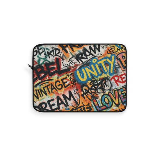Laptop Sleeve - Modern Tech Accessory, Gift for Students, Stylish Computer Case, Office Essentials | Chic Device Protection for Tech Lovers, Modern Gift, College Essentials, Travel Accessory. Street Art Freedom Unity Peace Laptop Sleeve