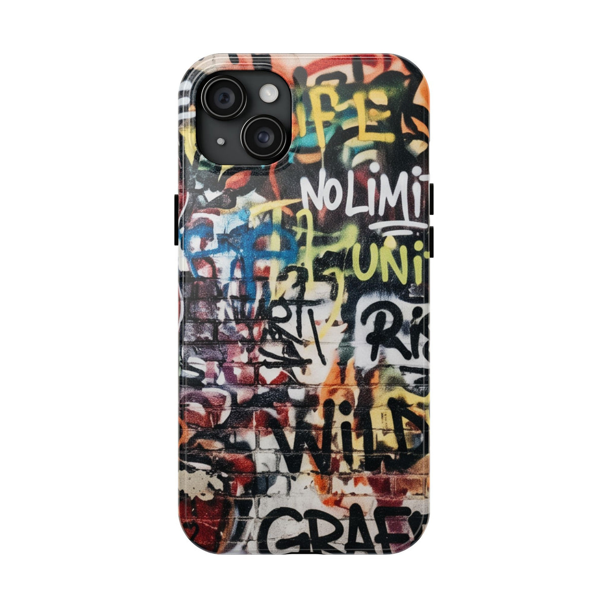 iPhone Tough Cases Phone Cases for iPhone 15\16\17\18 – Dual Layer, Matte/Glossy Finish, Wireless Charging Compatible. Graffiti Tough Phone Case