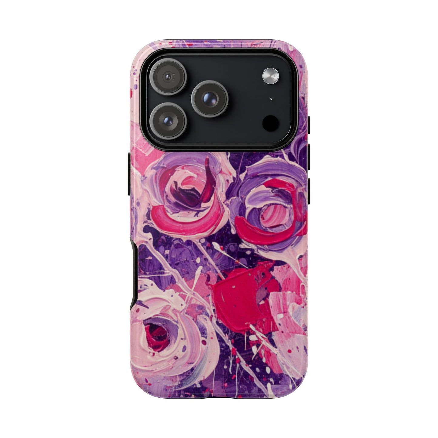 iPhone Tough Cases , iPhone 17 case, Phone Cases for iPhone 14\15\16\17 – Dual Layer, Matte/Glossy Finish, Wireless Charging Compatible, Floral Abstract Tough Phone Case — Protective Cover