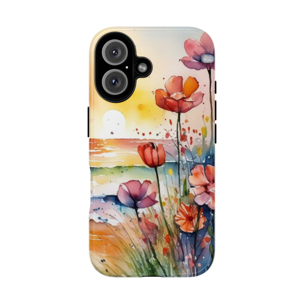 Floral Phone Case, Tough Cases Phone Cases for iPhone 17/16/15/14 - Tough Cases with Vibrant Watercolor Design