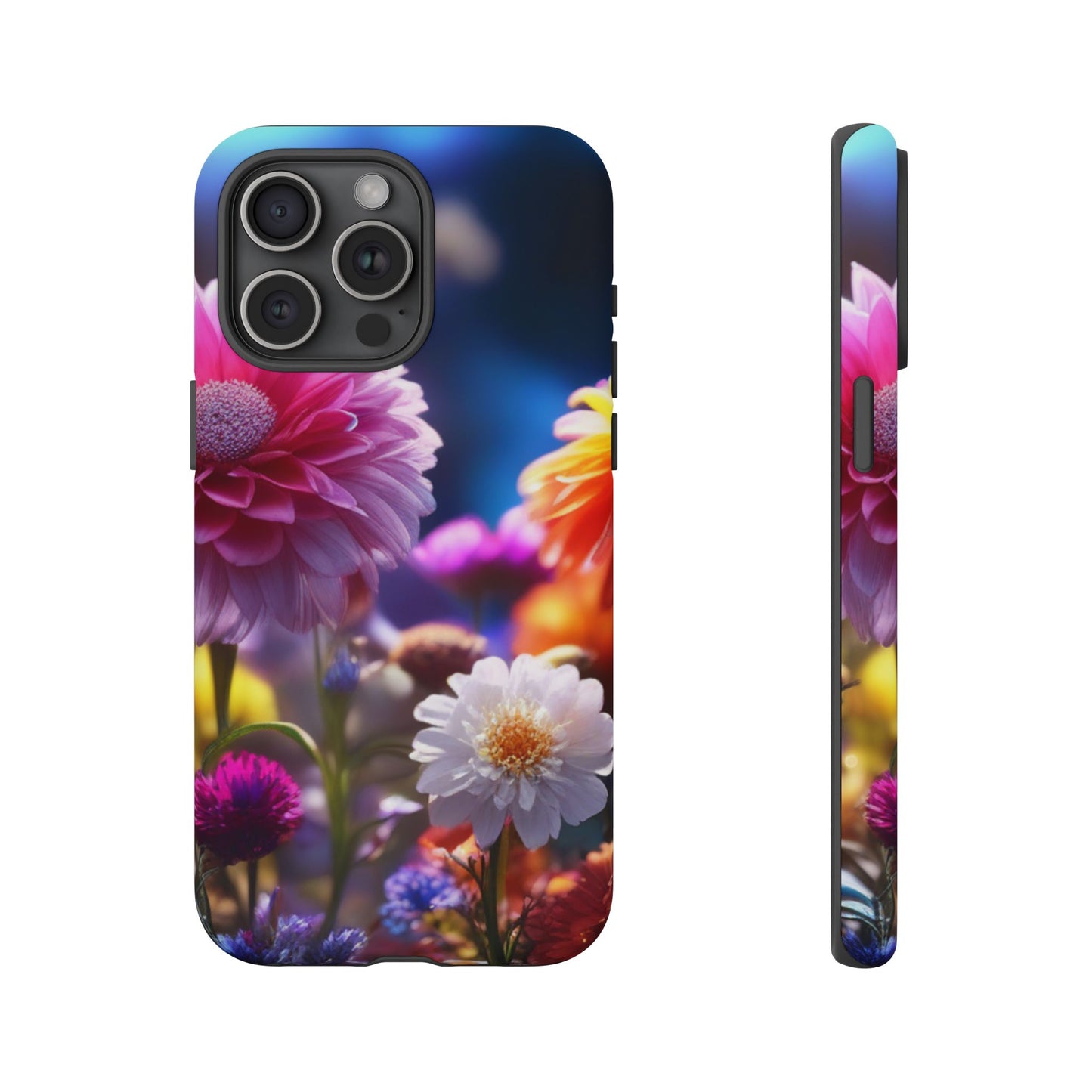 iPhone Tough Cases Phone Cases for iPhone 14\15\16\17 – Dual Layer, Matte/Glossy Finish, Wireless Charging Compatible, Floral Garden Phone Case — Vibrant Bloom Protective iPhone Cover