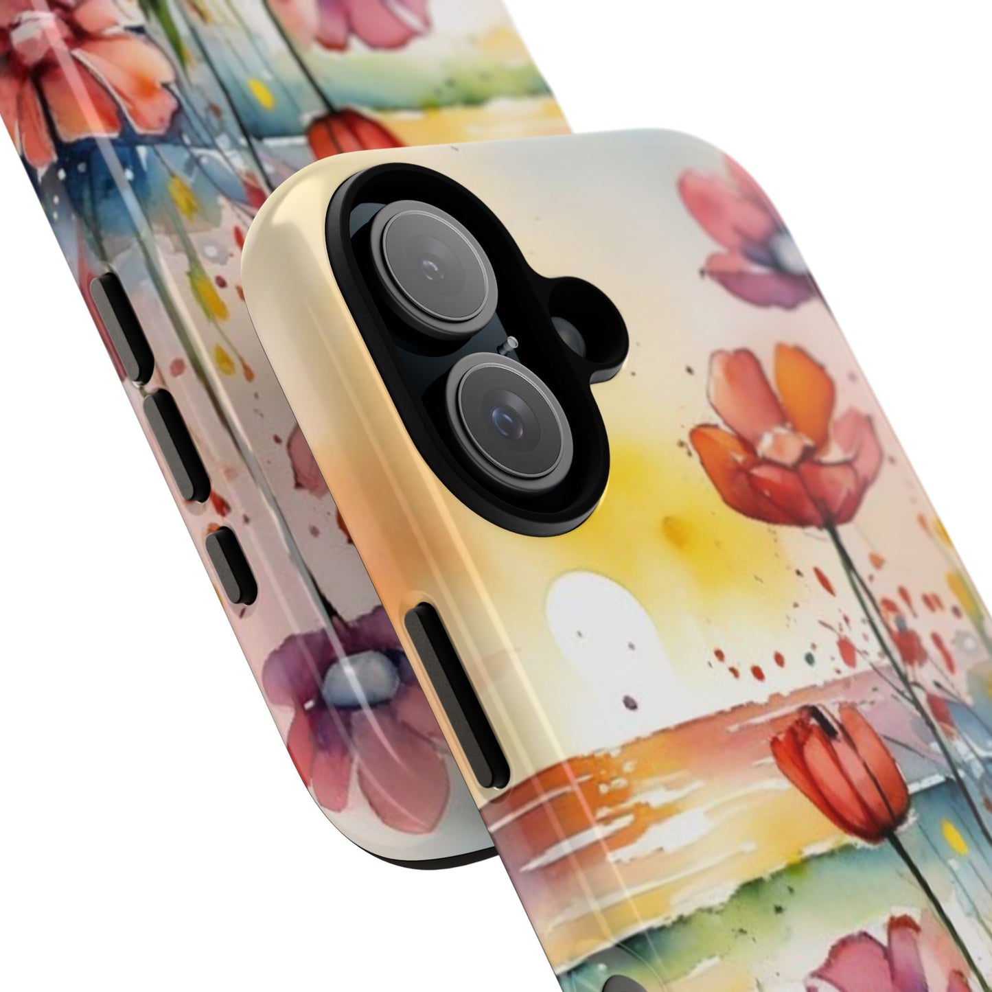 Floral Phone Case, Tough Cases Phone Cases for iPhone 17/16/15/14 - Tough Cases with Vibrant Watercolor Design