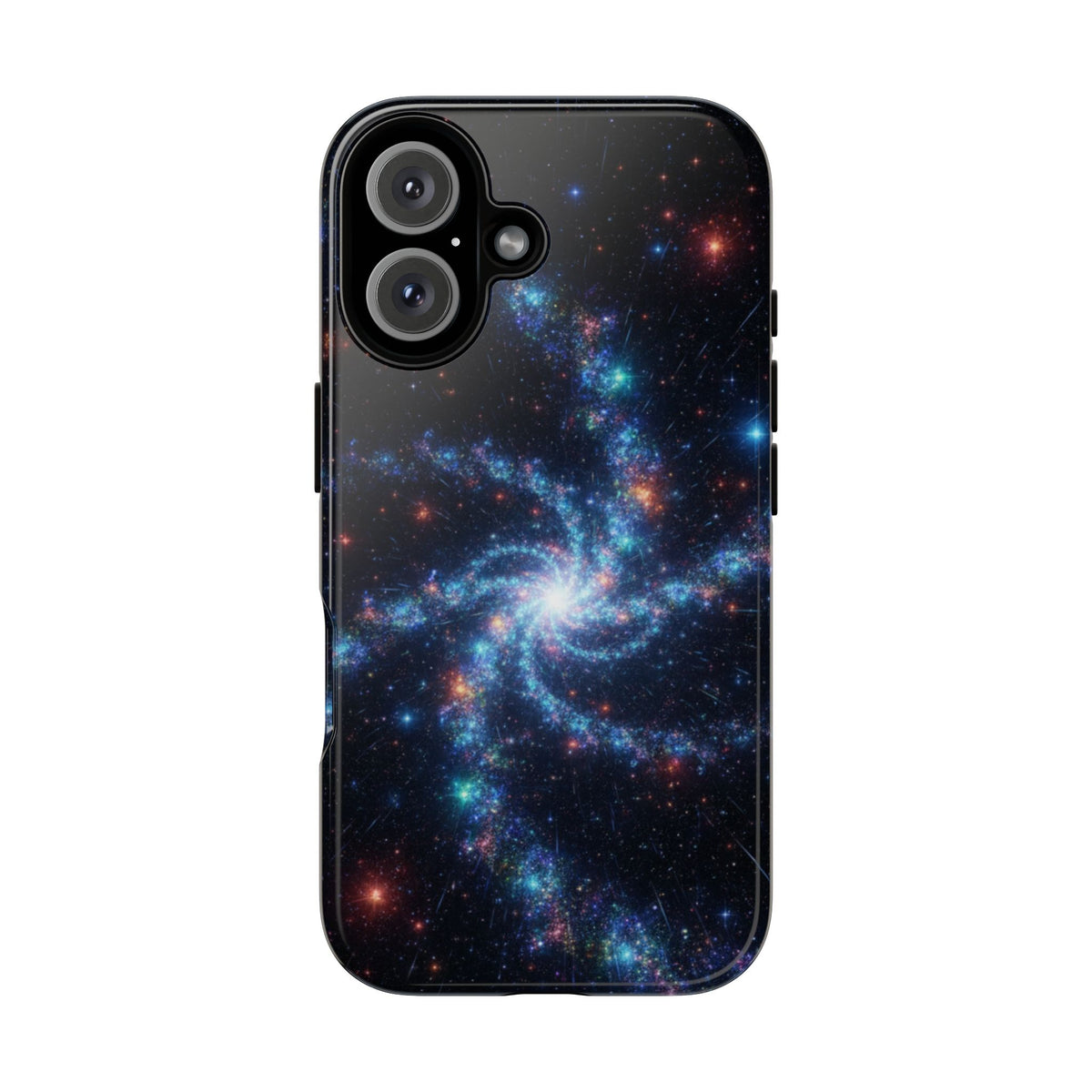 iPhone Tough Cases Phone Cases for iPhone 14\15\16\17\18 – Dual Layer, Matte/Glossy Finish, Wireless Charging Compatible. Galaxy Spiral Tough Phone Case — Cosmic Starfield Protective Cover for iPhone