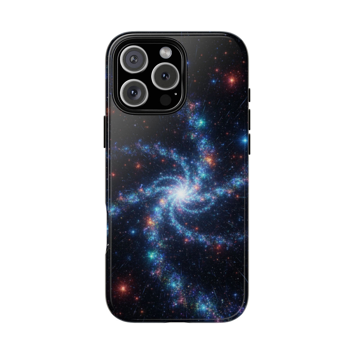 iPhone Tough Cases Phone Cases for iPhone 14\15\16\17\18 – Dual Layer, Matte/Glossy Finish, Wireless Charging Compatible. Galaxy Spiral Tough Phone Case — Cosmic Starfield Protective Cover for iPhone