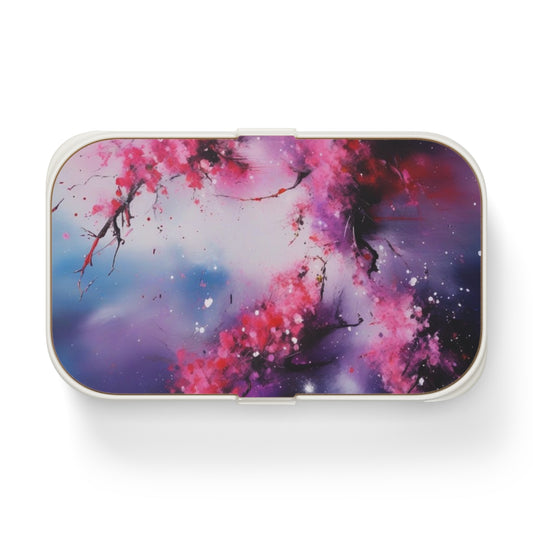 Stylish Bento Box Lunchbox – Portable, Designed Food Container with Wooden Lid & Two Moveable Compartments for Work, School & Picnics