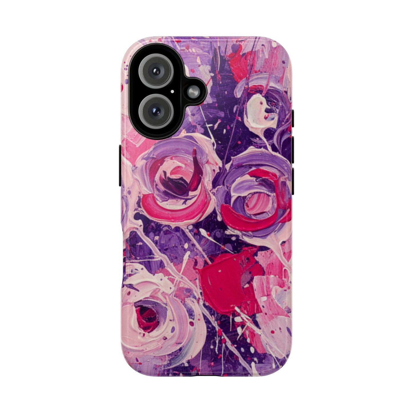 iPhone Tough Cases , iPhone 17 case, Phone Cases for iPhone 14\15\16\17 – Dual Layer, Matte/Glossy Finish, Wireless Charging Compatible, Floral Abstract Tough Phone Case — Protective Cover