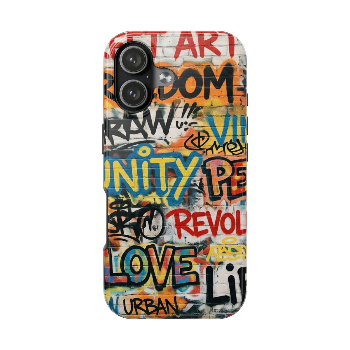 iPhone Tough Cases Phone Cases for iPhone 15\16\17\18 – Dual Layer, Matte/Glossy Finish, Wireless Charging Compatible. Urban Graffiti Tough Phone Case – Colorful Street Art Design