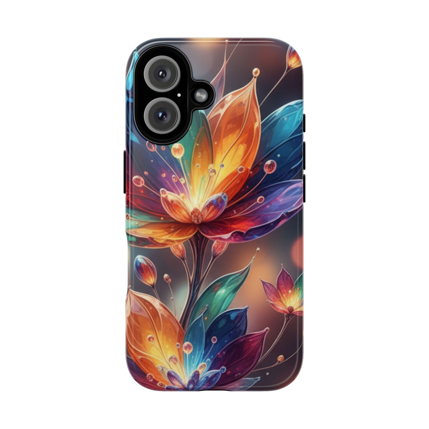 iPhone Tough Cases Phone Cases for iPhone 14\15\16\17 – Dual Layer, Matte/Glossy Finish, Wireless Charging Compatible — Vibrant Floral Lotus Phone Case