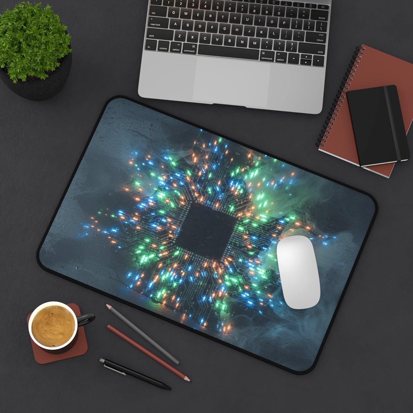 Large Gaming Mouse Pad – Premium Mouse Pad & Tech Accessory for Home & Office, Premium Desk Mat, Gaming Mouse Pad, Non-slip, Tech Core LED Burst Desk Mat — RGB Circuit Gamer Mouse Pad