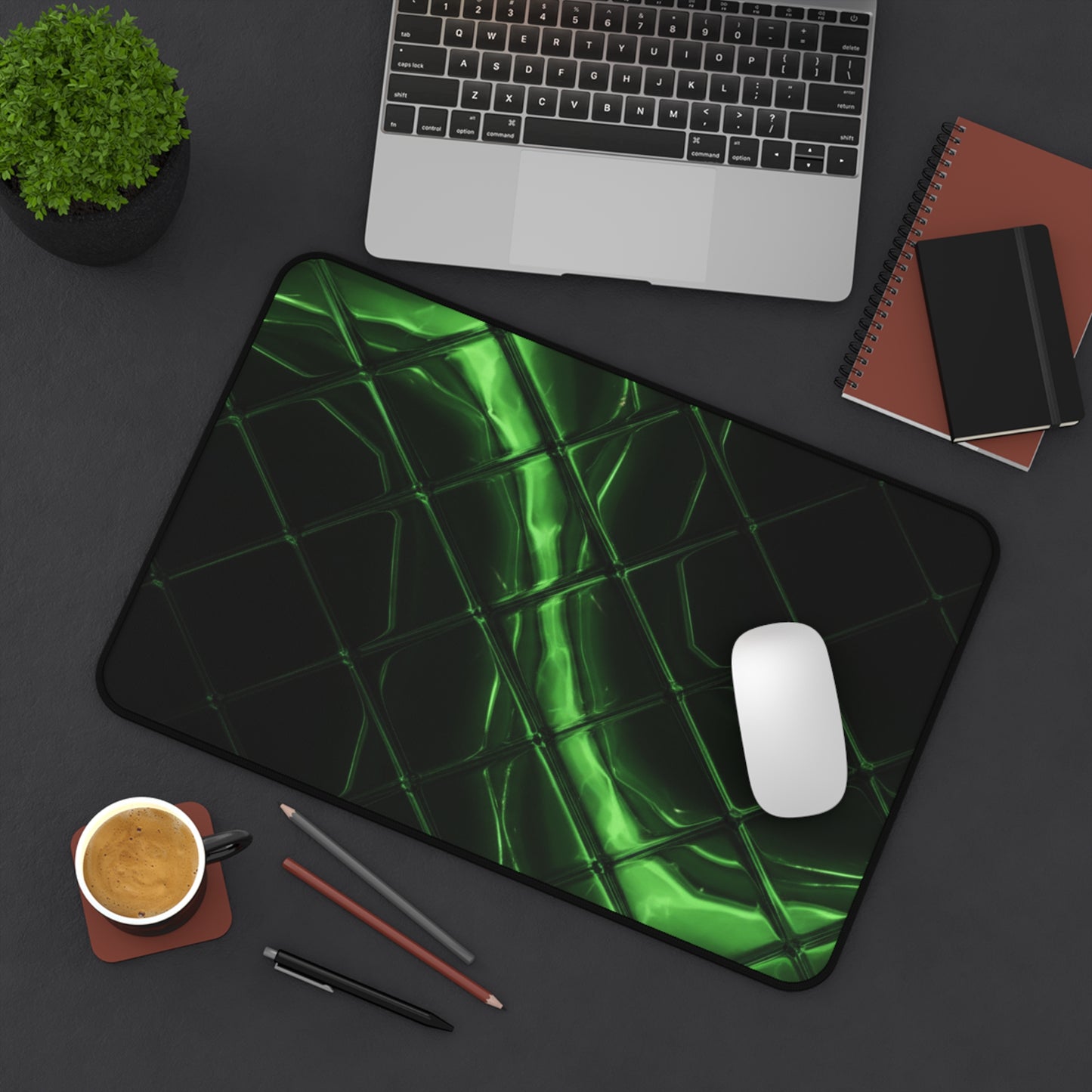Large Gaming Mouse Pad – Premium Mouse Pad & Tech Accessory for Home & Office, Premium Desk Mat, Gaming Mouse Pad, Non-slip. Neon Green Liquid Grid Desk Mat — Gaming/Workstation Mouse Pad