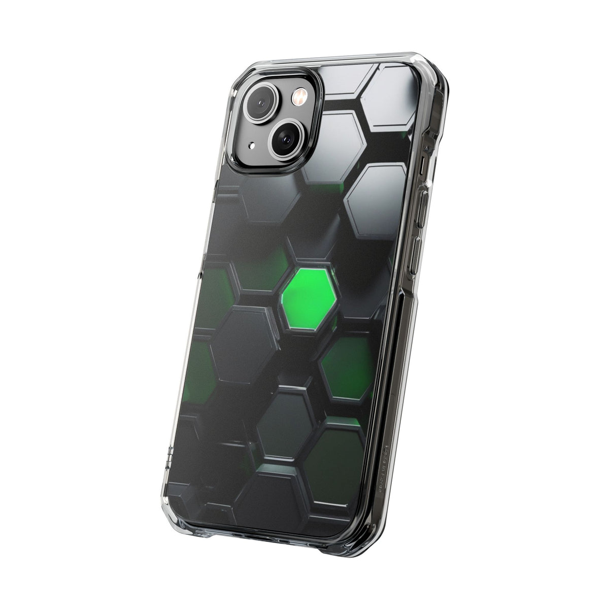Magnetic Impact Phone Case for iPhone 16/15/14, Hexagon Pattern Magnetic Clear Impact Case, Stylish Phone Accessory, Gift for Tech Lovers, Durable Protection.