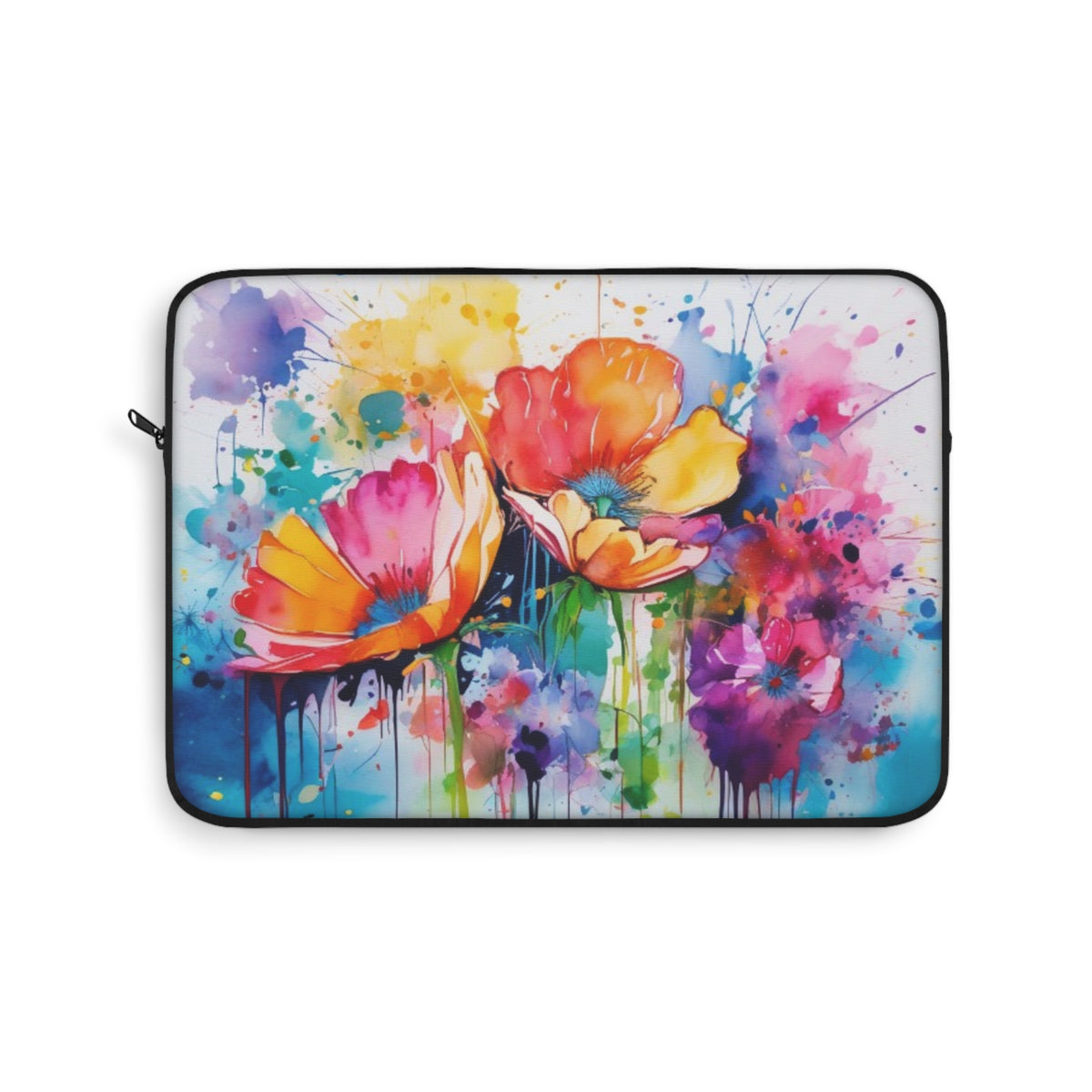 Laptop Sleeve, Artistic Computer Case, Flower Design Sleeve for Women, Colorful Tech Accessories, Ideal Gift for Students