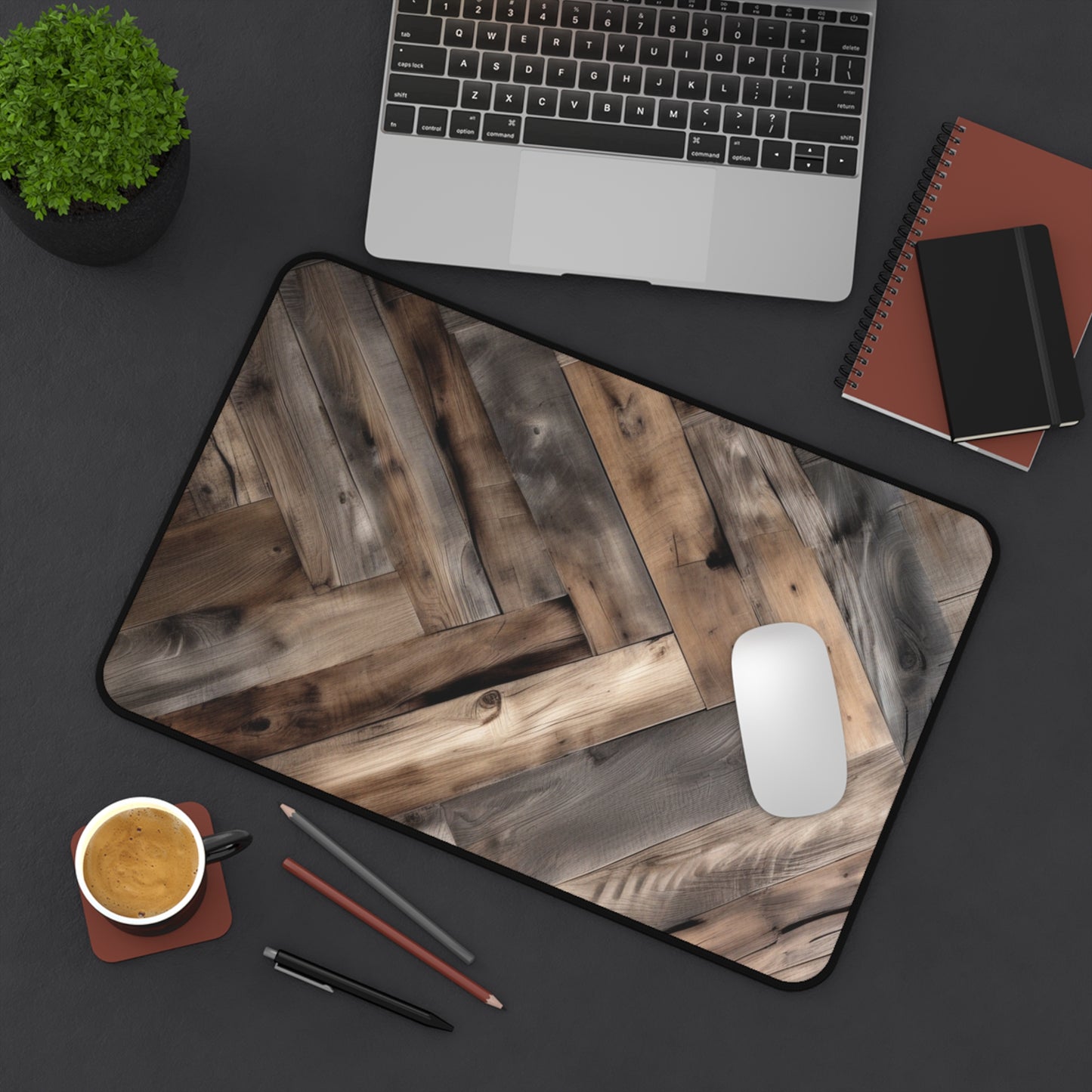 Large Gaming Mouse Pad – Premium Mouse Pad & Tech Accessory for Home & Office, Premium Desk Mat, Gaming Mouse Pad, Non-slip, Rustic Herringbone Wood Pattern Desk Mat — Vintage Office Mouse Pad, XL...