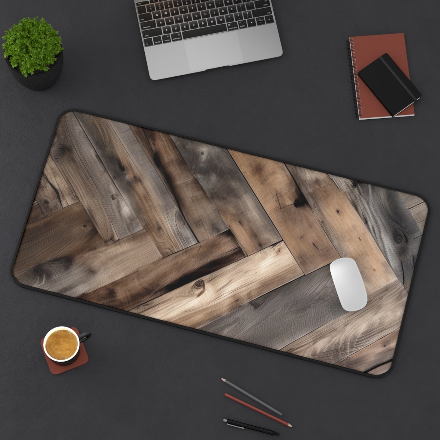 Large Gaming Mouse Pad – Premium Mouse Pad & Tech Accessory for Home & Office, Premium Desk Mat, Gaming Mouse Pad, Non-slip, Rustic Herringbone Wood Pattern Desk Mat — Vintage Office Mouse Pad, XL...