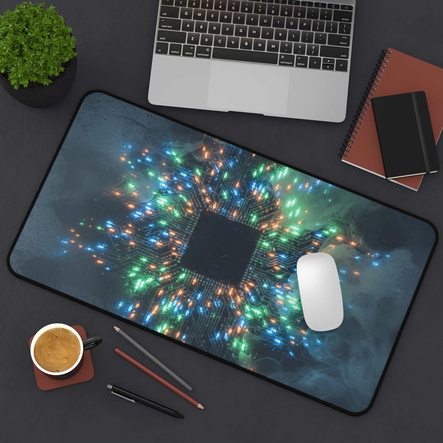 Large Gaming Mouse Pad – Premium Mouse Pad & Tech Accessory for Home & Office, Premium Desk Mat, Gaming Mouse Pad, Non-slip, Tech Core LED Burst Desk Mat — RGB Circuit Gamer Mouse Pad