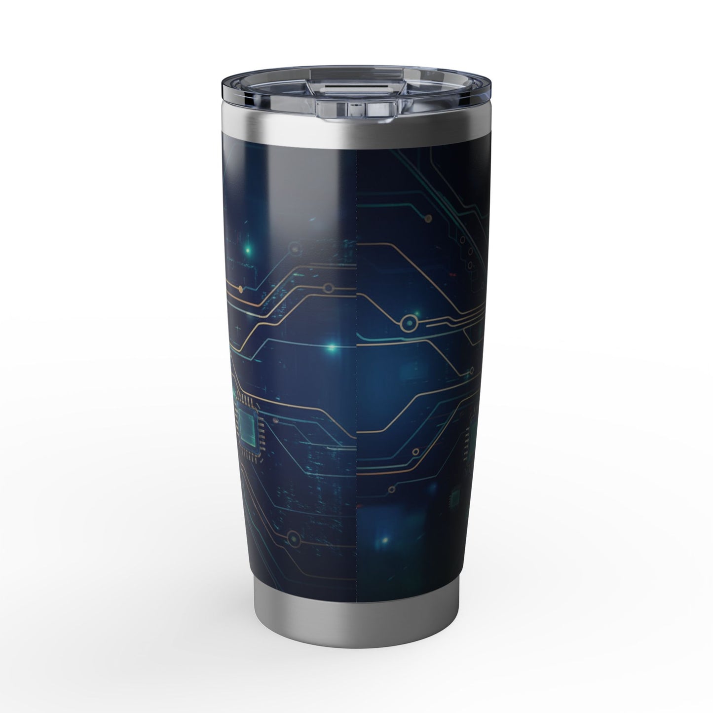 20oz Tumbler – Neon Microchip Design, Insulated Travel CupInsulated Stainless Steel Travel Tumbler, Spill-Resistant, Double-Wall, Car Cup Holder Friendly. Travel Tumbler.