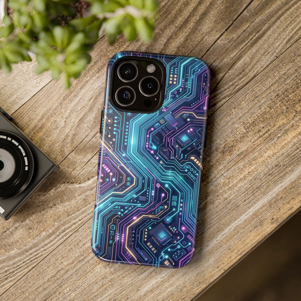 iPhone Tough Cases Phone Cases for iPhone 14\15\16\17\18 – Dual Layer, Matte/Glossy Finish, Wireless Charging Compatible. Tech Circuit Tough Phone Case.