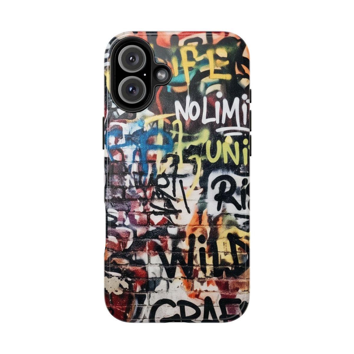 iPhone Tough Cases Phone Cases for iPhone 15\16\17\18 – Dual Layer, Matte/Glossy Finish, Wireless Charging Compatible. Graffiti Tough Phone Case