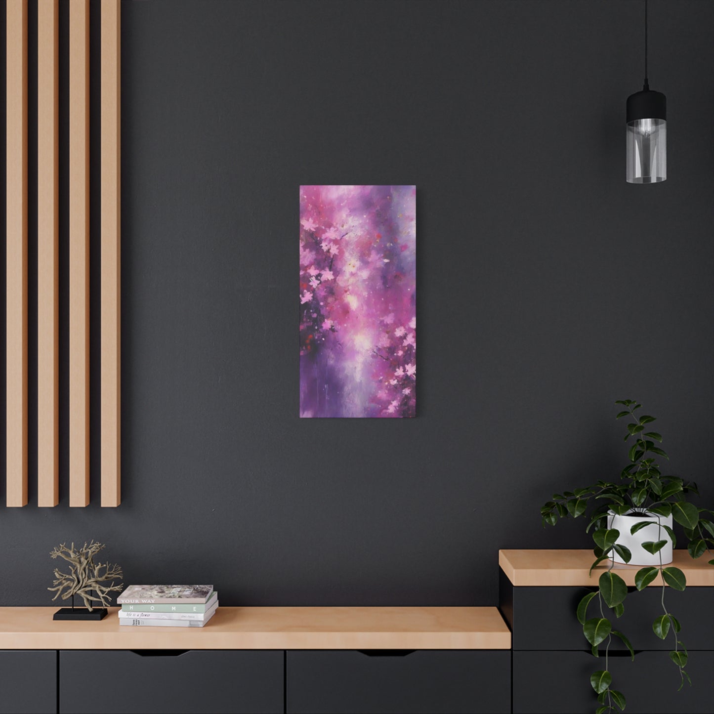 Abstract Art Canvas Print – Modern Wall Art, Digital Artwork, Matte Canvas, Ready to Hang, Home & Office Décor, Modern Wall Décor, Floral Abstract Wall Art - Purple Blossom Matte Canvas
