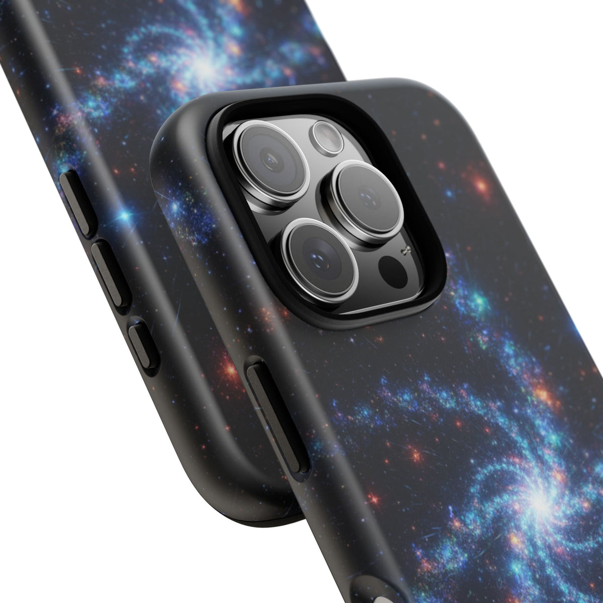 iPhone Tough Cases Phone Cases for iPhone 14\15\16\17\18 – Dual Layer, Matte/Glossy Finish, Wireless Charging Compatible. Galaxy Spiral Tough Phone Case — Cosmic Starfield Protective Cover for iPhone