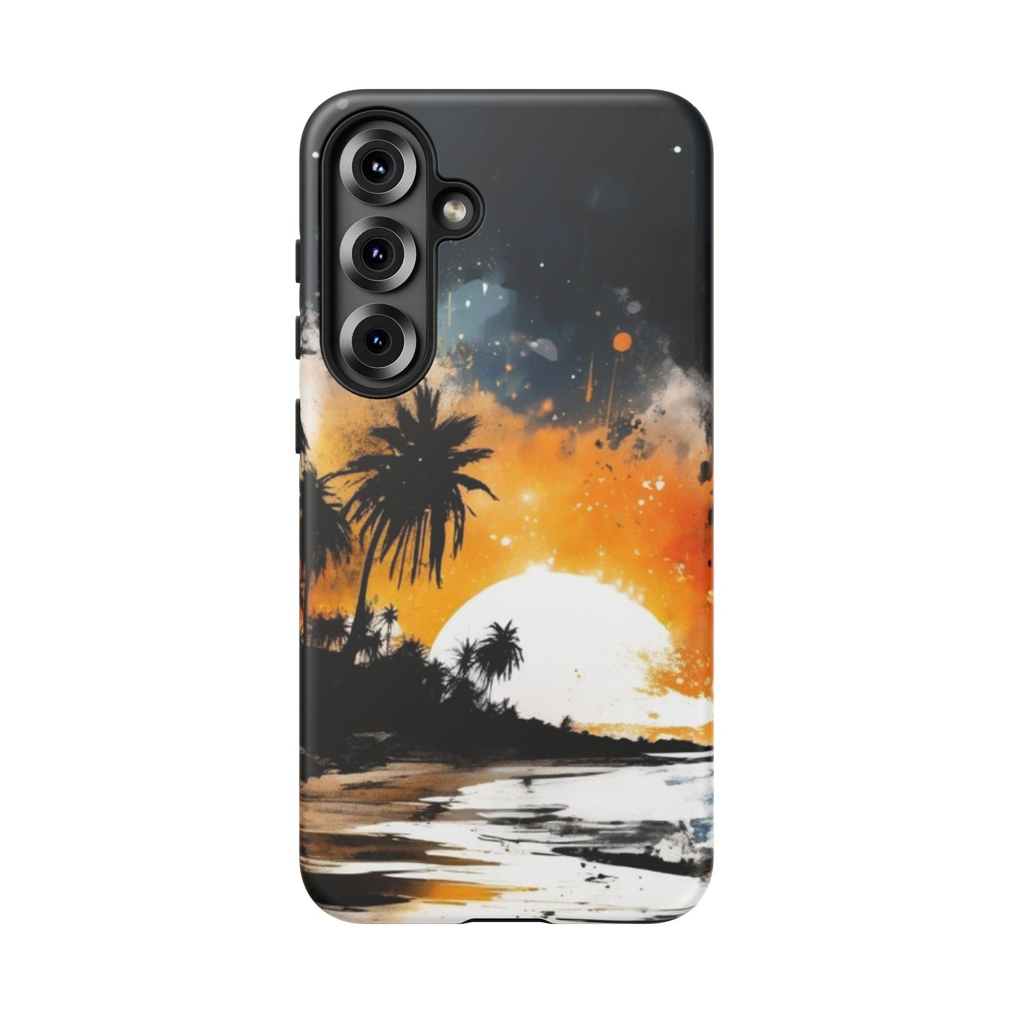 Tough Cases Phone Cases for Samsung Galaxy S25/S24/S23 – Dual Layer, Matte/Glossy Finish, Wireless Charging Compatible: Tropical Sunset Phone Case, Customizable iPhone Cover, Summer Vibes Accessory, Beach Lover Gift