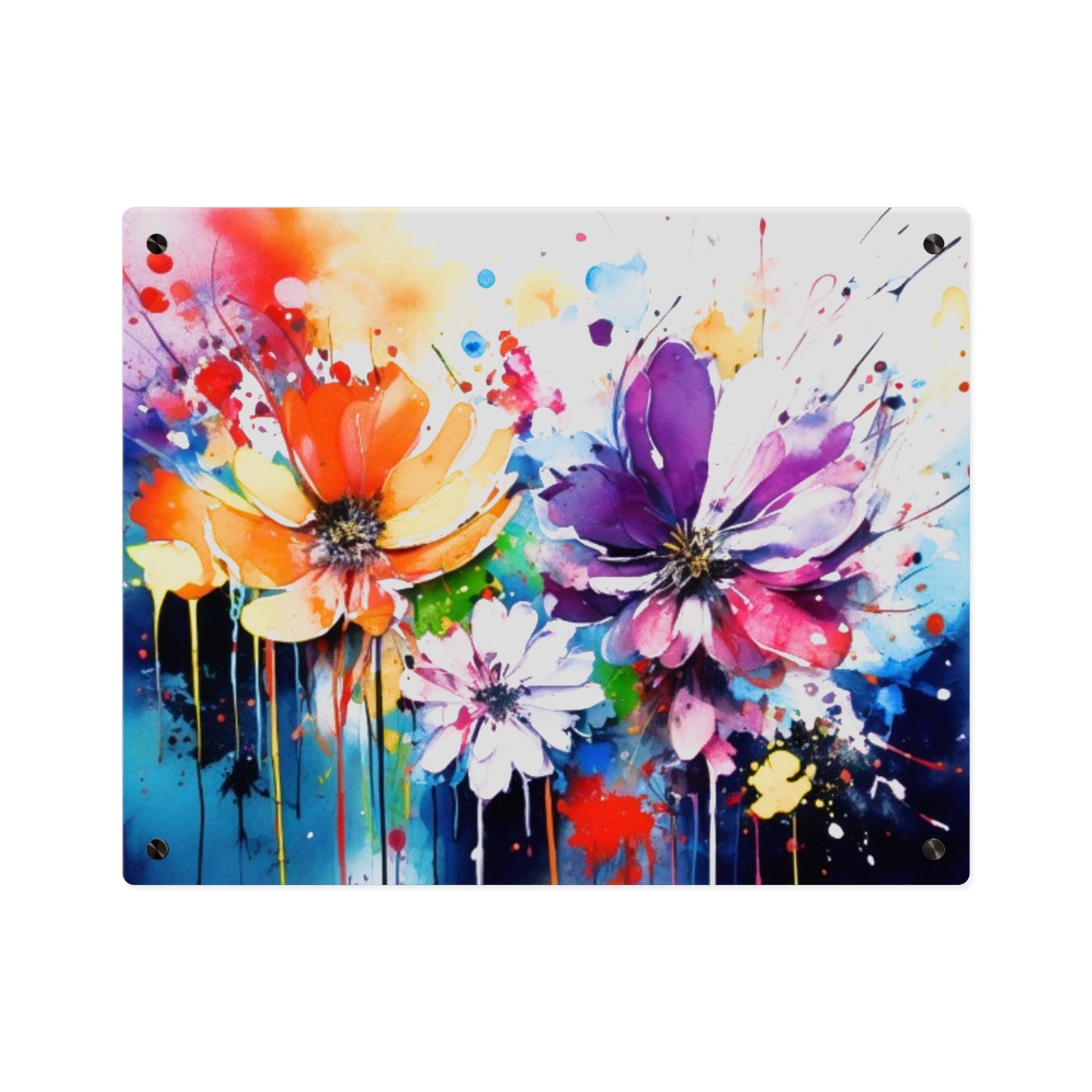 Vibrant Floral Acrylic Wall Art Panels for Home Decor