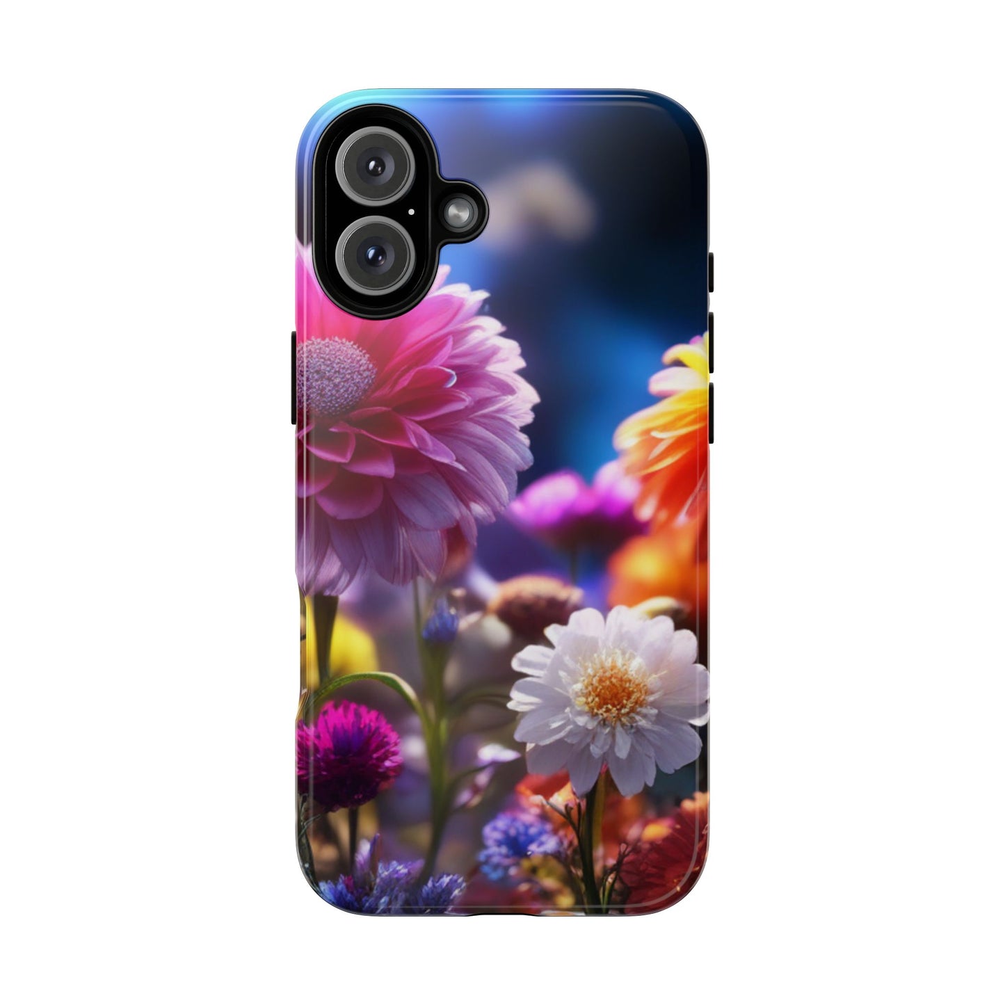 iPhone Tough Cases Phone Cases for iPhone 14\15\16\17 – Dual Layer, Matte/Glossy Finish, Wireless Charging Compatible, Floral Garden Phone Case — Vibrant Bloom Protective iPhone Cover