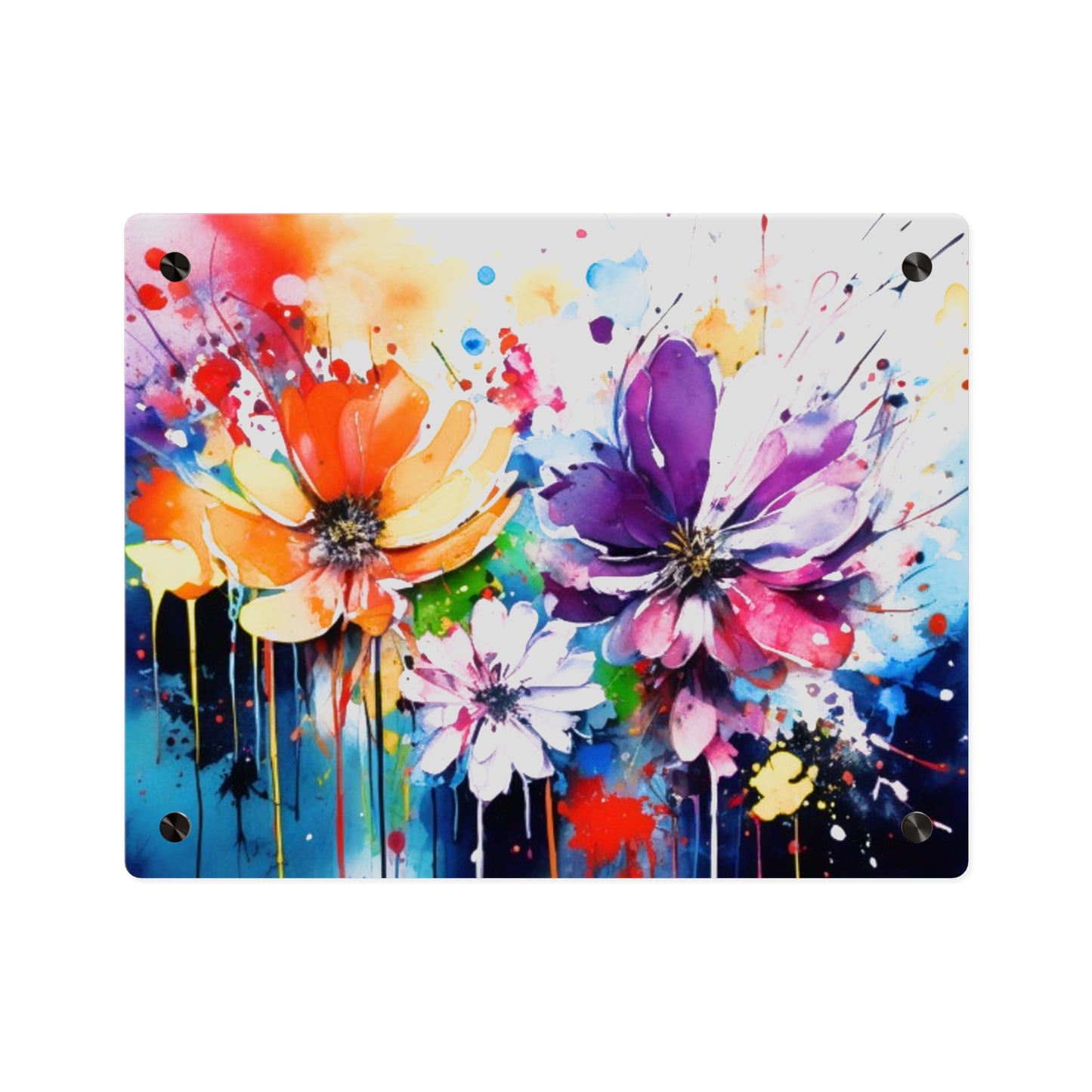 Vibrant Floral Acrylic Wall Art Panels for Home Decor