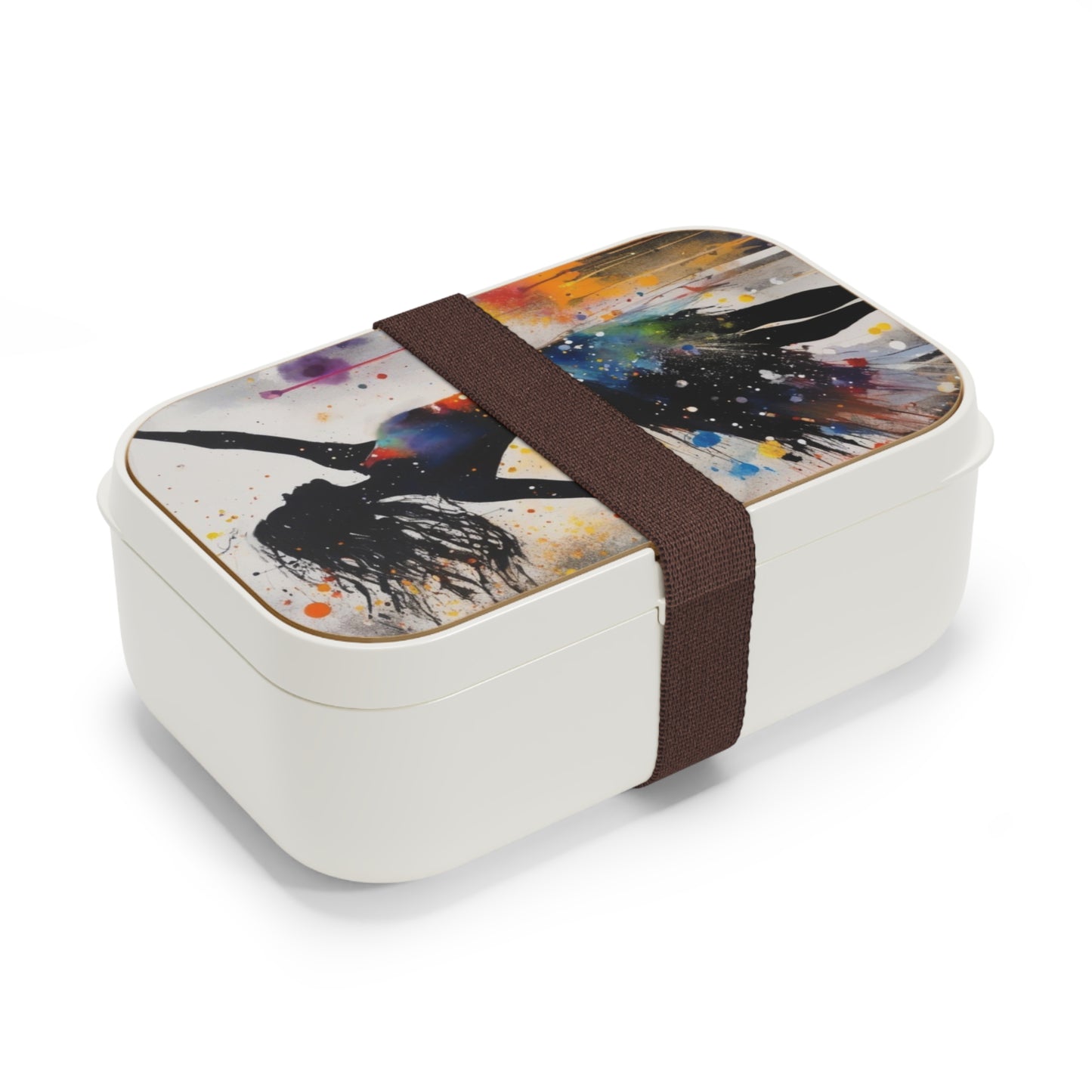 Artistic Dance Silhouette Bento Lunch Box — Color Splash Dancer Design