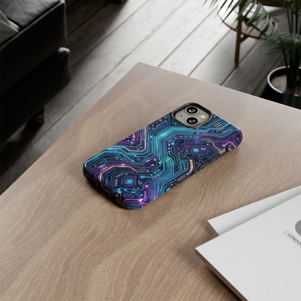iPhone Tough Cases Phone Cases for iPhone 14\15\16\17\18 – Dual Layer, Matte/Glossy Finish, Wireless Charging Compatible. Tech Circuit Tough Phone Case.