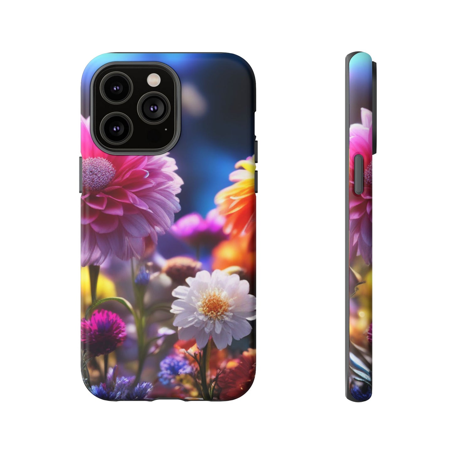 iPhone Tough Cases Phone Cases for iPhone 14\15\16\17 – Dual Layer, Matte/Glossy Finish, Wireless Charging Compatible, Floral Garden Phone Case — Vibrant Bloom Protective iPhone Cover