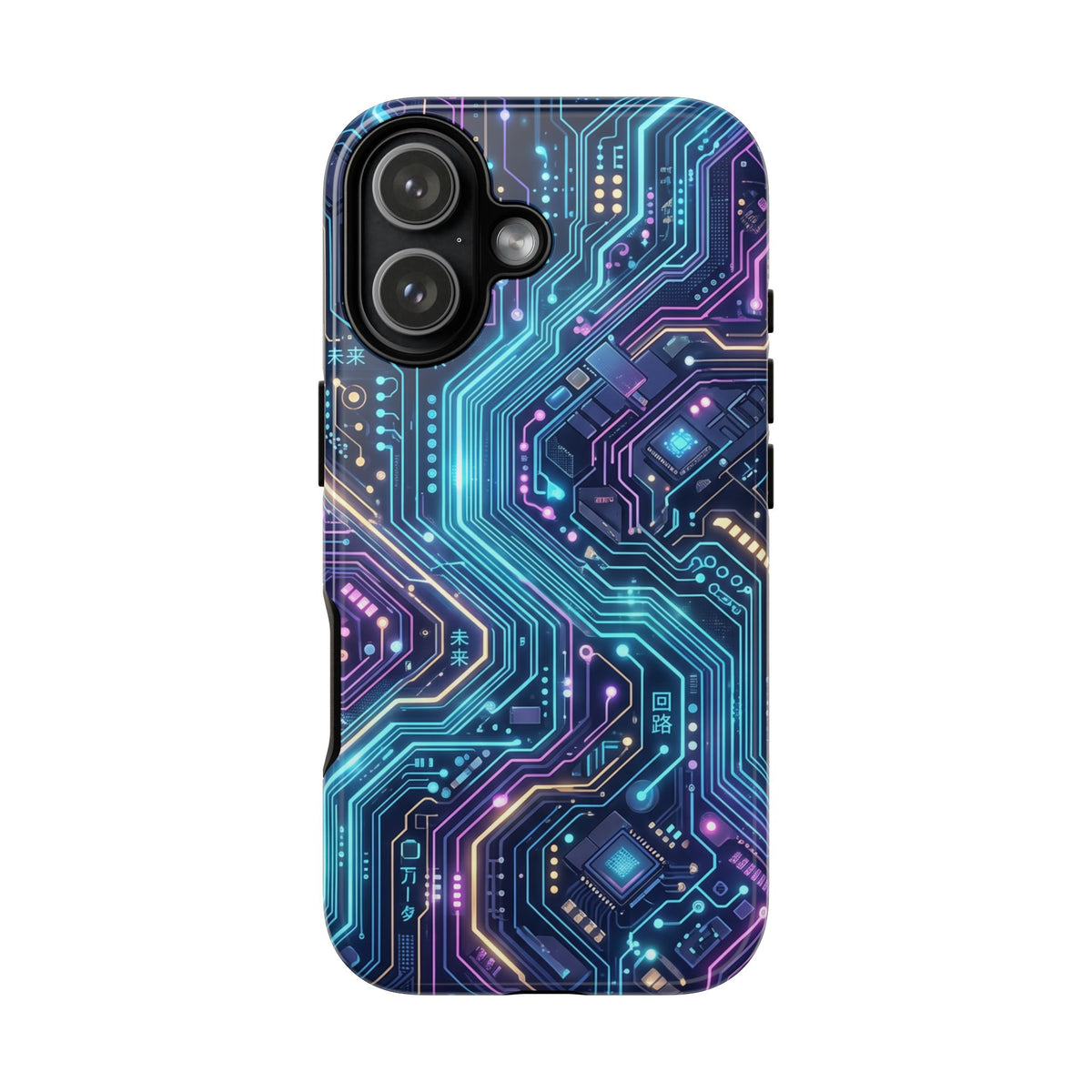 iPhone Tough Cases Phone Cases for iPhone 14\15\16\17\18 – Dual Layer, Matte/Glossy Finish, Wireless Charging Compatible. Tech Circuit Tough Phone Case.