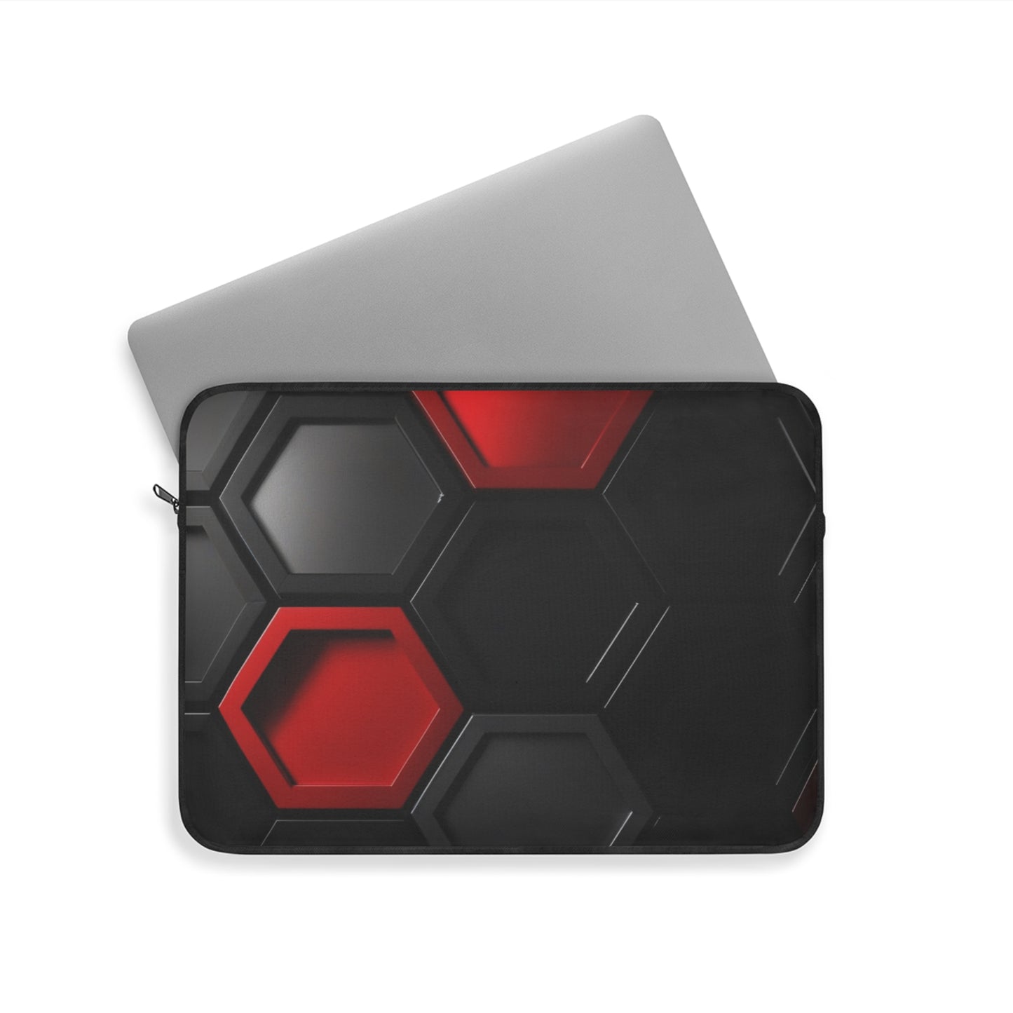 Laptop Sleeve, Tech Case, Computer Bag, Gift for Tech Lovers, Red and Black Design, Modern Laptop Accessories