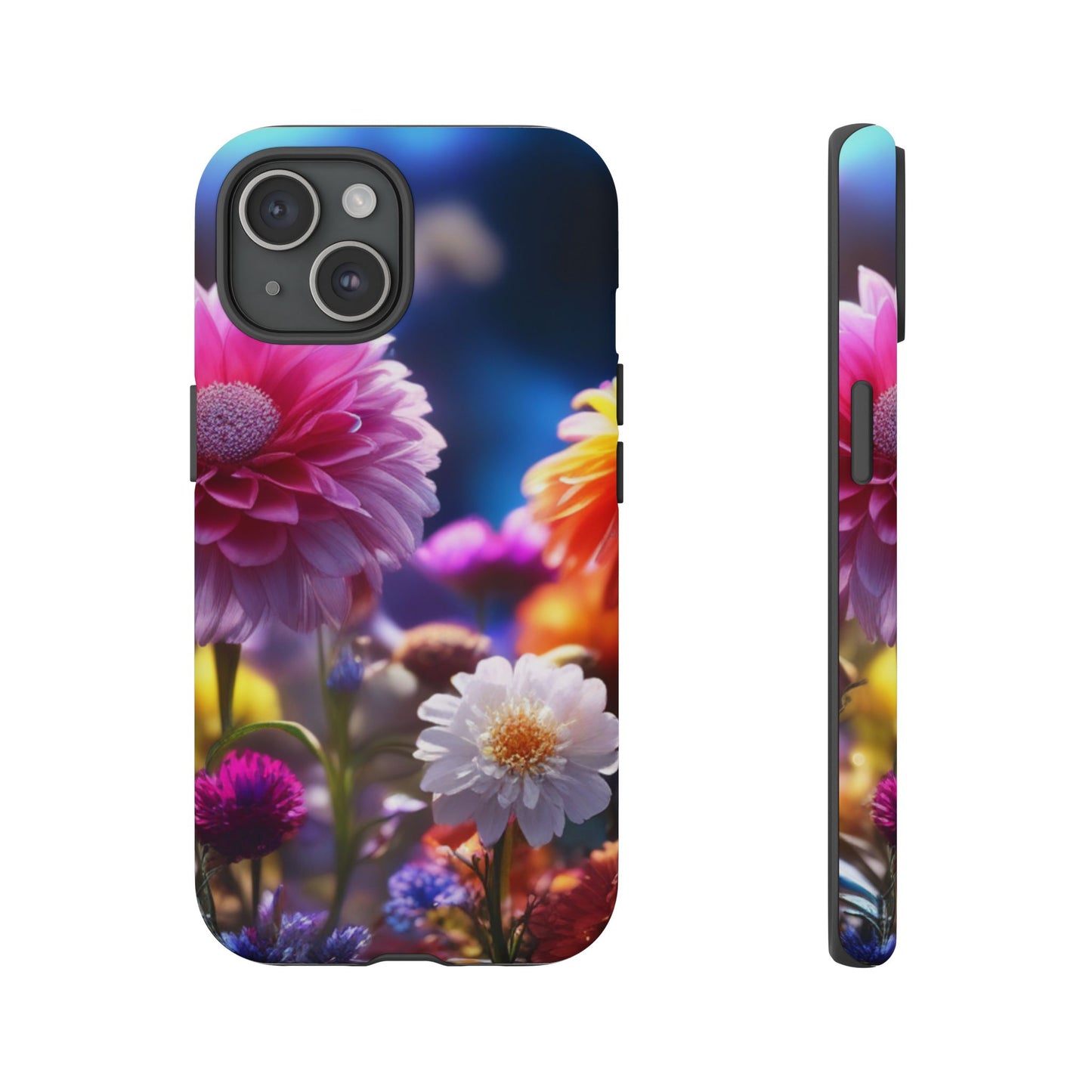 iPhone Tough Cases Phone Cases for iPhone 14\15\16\17 – Dual Layer, Matte/Glossy Finish, Wireless Charging Compatible, Floral Garden Phone Case — Vibrant Bloom Protective iPhone Cover