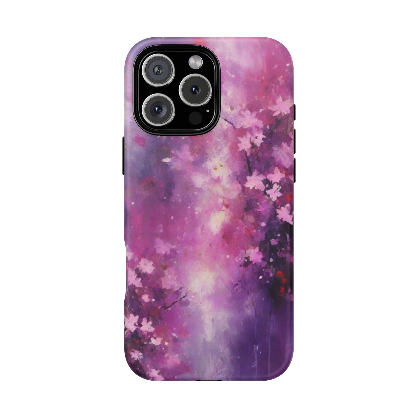 iPhone Tough Case Phone Case for iPhone 14\15\16 – Dual Layer, Matte/Glossy Finish, Wireless Charging Compatible, Cherry Blossom Phone Case