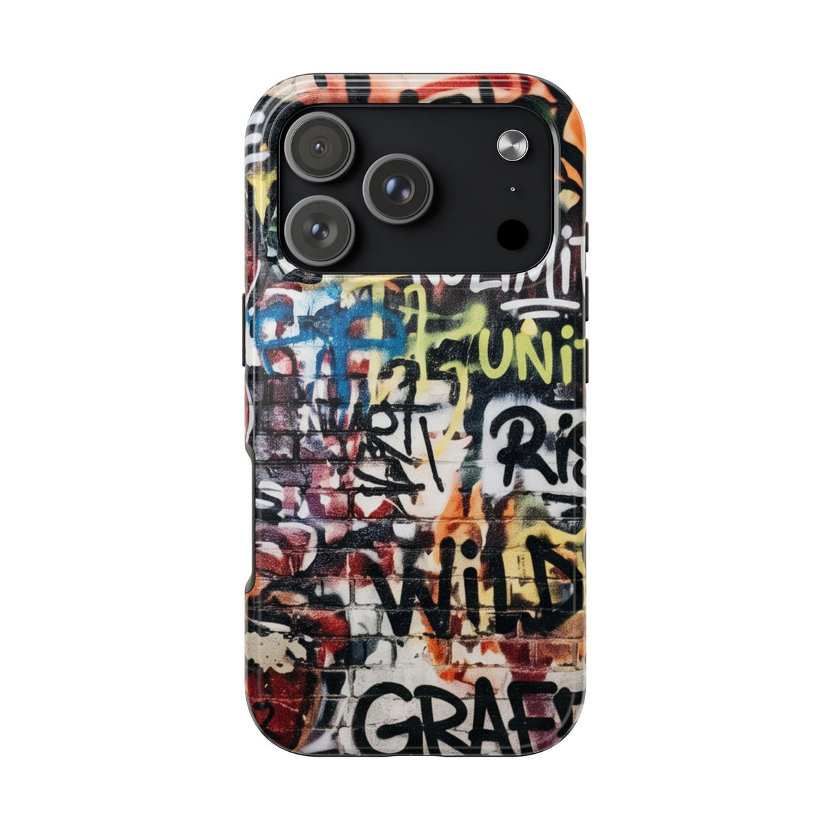 iPhone Tough Cases Phone Cases for iPhone 15\16\17\18 – Dual Layer, Matte/Glossy Finish, Wireless Charging Compatible. Graffiti Tough Phone Case