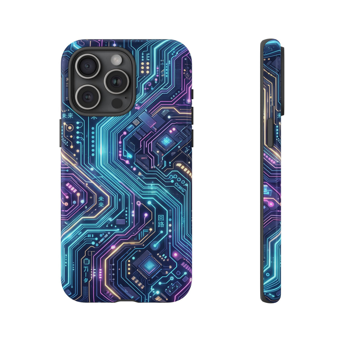 iPhone Tough Cases Phone Cases for iPhone 14\15\16\17\18 – Dual Layer, Matte/Glossy Finish, Wireless Charging Compatible. Tech Circuit Tough Phone Case.