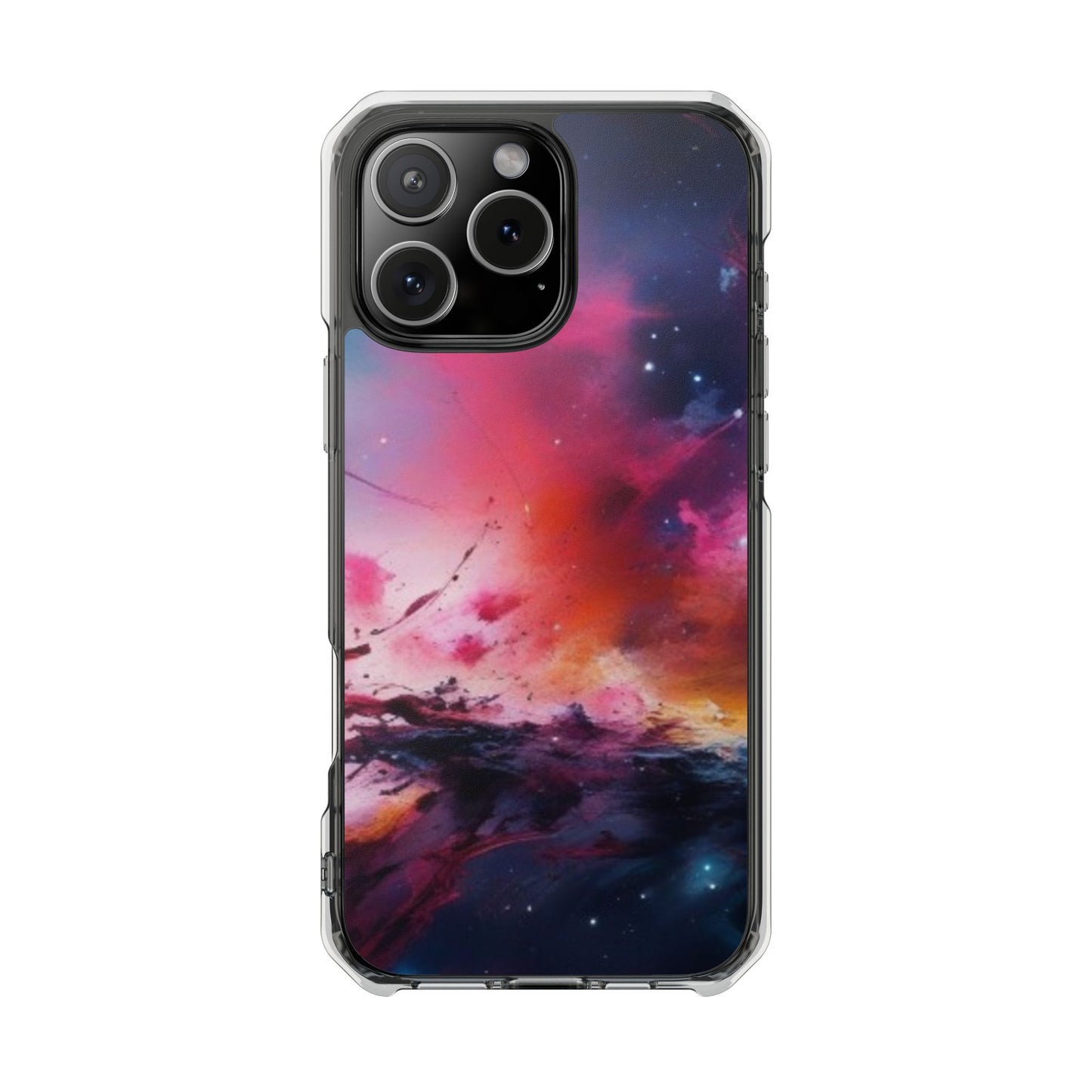 Cosmic Magnetic Phone Case for iPhone 16/15/14 - Nebula Design, Clear Impact Cover, Galaxy Phone Accessory, Unique Gift for Tech Lovers, Phone Protector